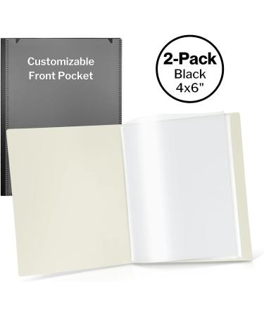 Cranbury Small Picture Book for 4x6 Photos - Black (2 Pack) | 4x6 Portfolio Binder | Holds 48 Pictures | Customizable Cover | Art Presentation Folder - Buy Online on GoSupps.com