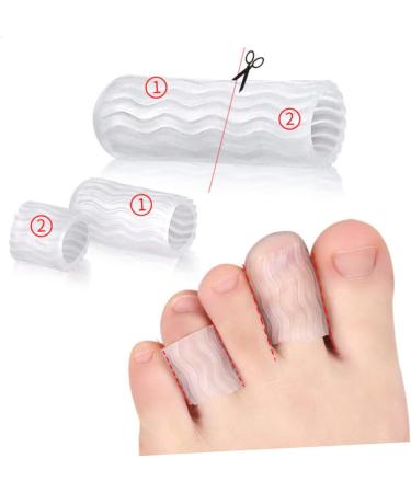 SILICONE Toe Sleeve Protectors - 4 Pairs | Adjustable Gel Open Toe Tubes for Toe Protection - Buy Online on GoSupps.com