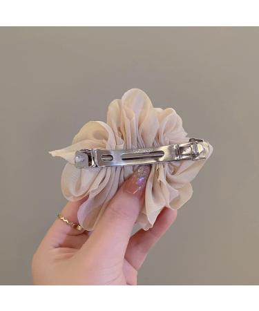 scicent Hair Clips for Women Temperament Flower Shape Hairpin French Barrette Hair Clip Daily Curling Hair Accessories for Women Girls Khaki - Buy Online on GoSupps.com
