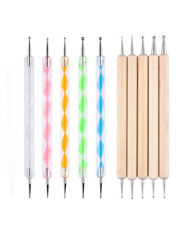 dijiusidy 1 Set Dotting Tools Nail Art Drawing Painting Carving Set Manicure Tools Double-headed Multifunctional Point Drill Pen