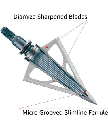 NAP Thunderhead Micro Grooved Ferrule Diamize Sharpened Fixed Blade Broadhead Set, 100 Grain - 5 Pieces - Buy Online on GoSupps.com