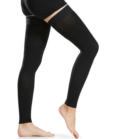 Leeofty 1 Pair Thigh High Socks Men Women 20-30mmHg Stockings Sleeves for Varicose Vein Swelling - Buy Online on GoSupps.com