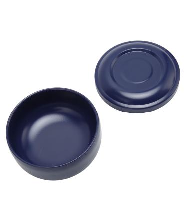 AMONIDA Shaving Foam Bowl Easy to Lather Shaving Soap Bowl Dark Blue with Lid for On the Go