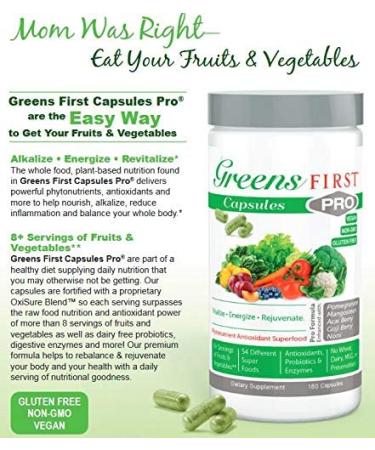 Greens First PRO Phytonutrient Antioxidant Superfood - 180 Capsules for Optimal Health - Buy Online on GoSupps.com