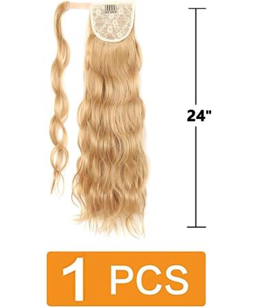 Prinfantasy Curly Wavy Wrap Around Ponytail Hair Extension | 24 inch Synthetic Hairpiece for Women - MW129 - Buy Online on GoSupps.com
