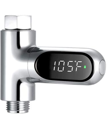KAMEISHI Shower Thermometer Second Generation Led Digital Display Baby Bath Water Fahrenheit Celsius Thermometer 360 Rotating Screen for Home Bathroom Kitchen k2