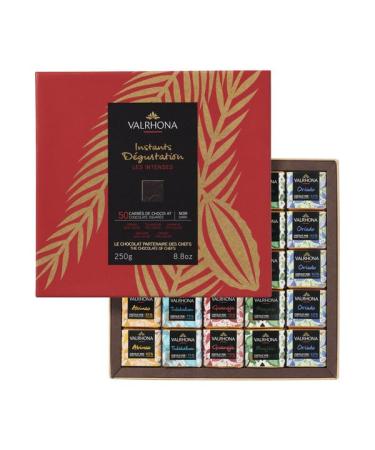 VALRHONA Les Intenses 50 Square Box Dark Chocolate