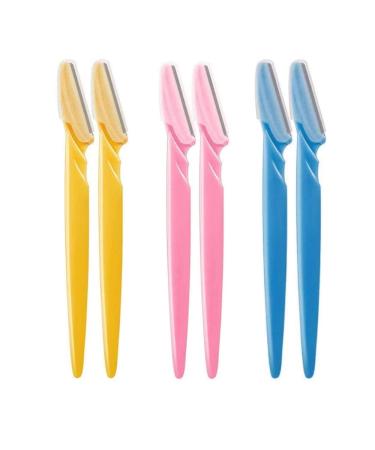 6 pieces of eyebrow razors eyebrows razor trimmer eyebrow razor face razor eyebrows shaving blades shaving for women and men