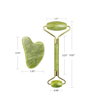 Gua Sha and Jade Roller Gift Set - Facial Massage Tools for Face, Neck, and Eye Treatment - Skin Care Routine Essentials - Buy Online on GoSupps.com