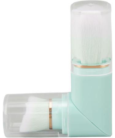 Dual Head Retractable Powder Brush Portable Soft Bristles 360 Degree Rotation Retractable Makeup Brush for Home (Blue) - Buy Online on GoSupps.com