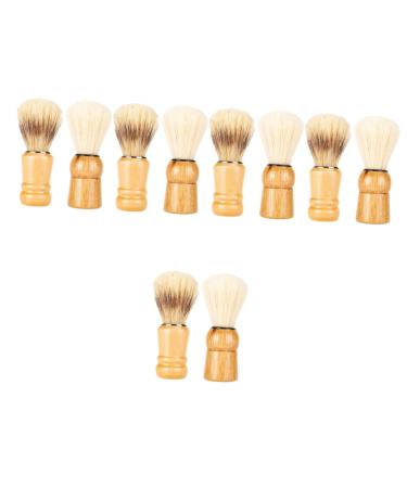 Beavorty 10 STK Bartbrush The art of shaving shaving brushes and bowl hairdresser dust brush goat bart template for men badger roofs shaving brushes travel neck nylon wool cleaning brush