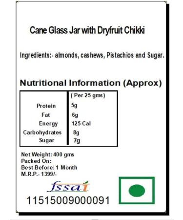 Ghasitaram Gifts Rakhi Gifts for Brothers Cane Glass Jar with Dryfruit Chikki with Rudraksh Rakhi - Buy Online on GoSupps.com