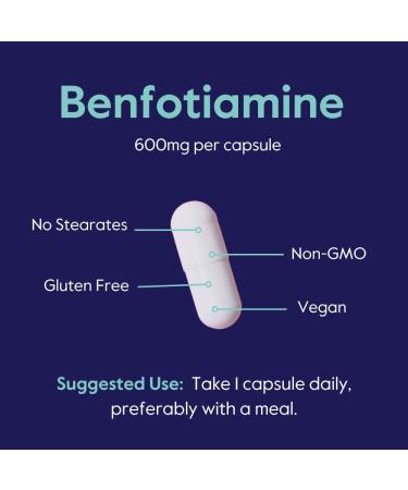 BESTVITE Ultra Benfotiamine 600mg per Capsule (60 Vegetarian Capsules) No Stearates - No Silicon Dioxide - Vegan - Non GMO - Gluten Free - Maximum Strength Benfotiamine 60 Count (Pack of 1) - Buy Online on GoSupps.com