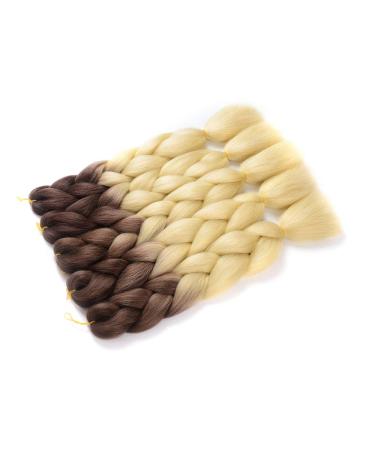 Buy Showjarlly Jumbo Braid Art Hair Extensions - 24 Inch Ombre KanCalon Hair Braid 5 Pack for Crochet Twists & Box Braids in Brown/Creamy White - International Shipping Available - Buy Online on GoSupps.com