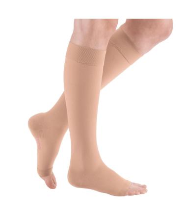 Medi Medive Plus compression knee socks unisex |Medical compression stockings CCL2 for women and men |Caramel |Size IV |Open tip |normal