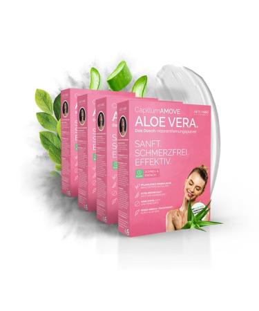 Capillum Amove Aloe Vera 4 x 300 g premium hair removal cream for women gentle hair removal powder for women painless shower intimate hair removal cream without additives with neutral scent