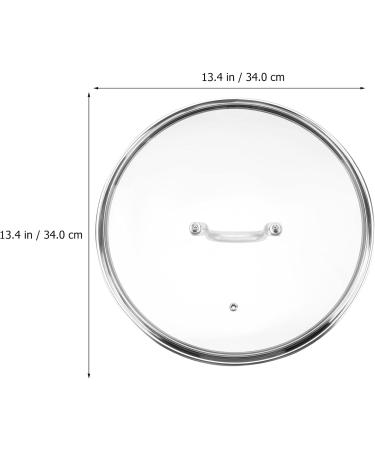 Anti Spill Lid Cover Reusable Food Save Cover glass lid for frying pan: pot lids fry pan skillet pan lid with handle universal pot lid 34cm pan lids Cooking Pot Covers Saucepans Covers Frying pan Silver - Buy Online on GoSupps.com