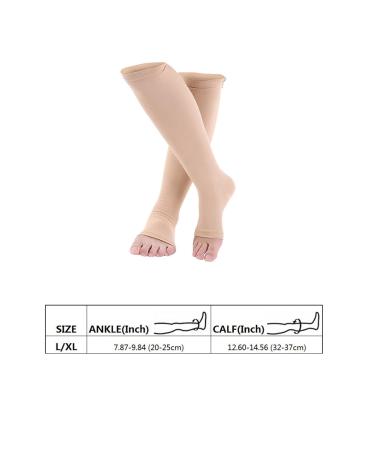 Fyearfly Compression Socks for Varicose Vein Relief & Muscle Pain | Sports Calf Knee Support | L/XL Skin - Buy Online on GoSupps.com