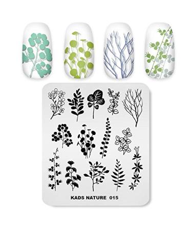 KADS Stamping Plates Leaf Nature Manicure Template Nail Art Image Plate Nail Design Tools(NA015)