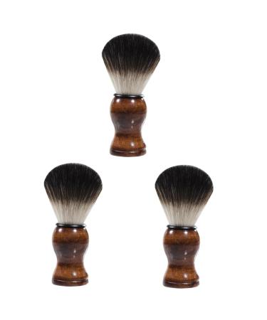 Fomiyes 3st Bartbrush Razor Foam Razor brush For men's turban cat-telephone charm fake arm Christmas candlestick rings Bart cleaning brush soft fur beauty tools man wooden