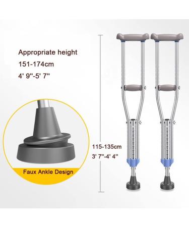 Medical Adult Underarm Crutches Height Adjustable Walking Underarm Crutches Stainless Steel Heavy Duty Crutches (Size : M(1 Pair)) Anniversary Lucky Star - Buy Online on GoSupps.com