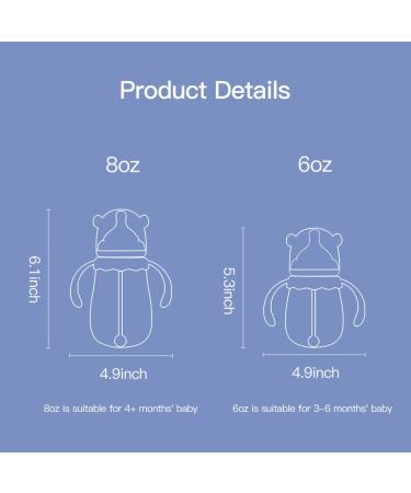 POTATO Glass Baby Bottles - Anti-Colic Breastfeeding Bottles with Medium Flow Nipple - 6 oz Pink - Suitable for Babies 3-6 Months - Buy Online on GoSupps.com