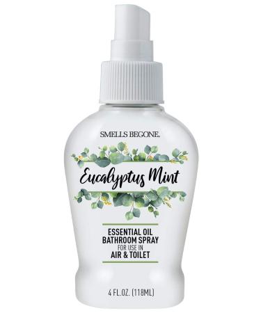 SMELLS BEGONE Essential Oil Air Freshener Bathroom Spray - Eliminates Bathroom & Toilet Odors - Made with Essential Oils - Eucalyptus Mint Scent - 4 Ounces Eucalyptus Mint 4 Fl Oz (Pack of 1)