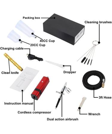 32PSI Airbrush Kit Cordless Airbrush Compressor Rechargeable Mini Airbrush for Model Painting Tattoo Makeup Barber Shop Nail - Buy Online on GoSupps.com