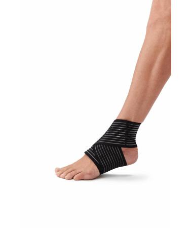 CURAD Figure-8 Elastic Ankle Wrap - Universal Size Black Non-Latex Support for Ankle Pain Relief - Buy Online on GoSupps.com