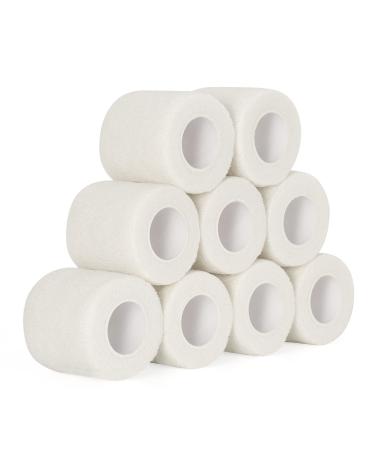 9 Roll Self -adhesive bandage 5cm x 4.5m adhesive bandage self -adhering bandage pet vet wrap for cat horse dog cohesive bandage elastic bandage for wrist cohesive paving association (white)