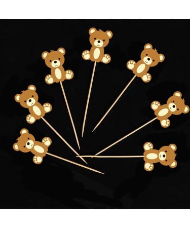 E-ASUM 24 Pcs Bear Cupcake Cake Toppers Bear Birthday Cake Decorations for Animals Themed Baby Shower Birthday Party Cake Decorations Supplies - Buy Online on GoSupps.com