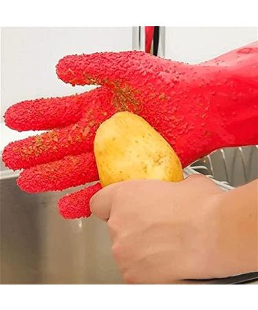 ESASAM Cleaning Gloves Peeled Potato Cleaning Glove Kitchen Vegetables Rub Fruit Skin Scraping Fish Scales Non-slip Household Glove Kitchen Accessories - Buy Online on GoSupps.com