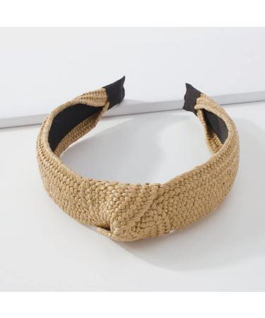 Boho Chic Huachi Straw Headbands for Women - Wide Knotted Hair Bands for Summer Fashion | Beach Hair Accessories - Buy Online on GoSupps.com