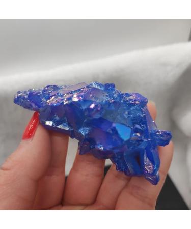 1pcs Crystal Cluster Specimen Blue Angel Aura Flower Natural Electroplating Gemstone Quartz Cluster (Size : 80-100) - Buy Online on GoSupps.com