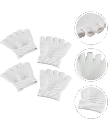 FRCOLOR 2 Pairs Five Toe Half Socks Toeless Socks Heel Moisturizing Socks Toe Separators Socks for Toes Moisturising Socks Moisturizing Half Toe Socks Gelt Feet White Cotton Heel Socks 13.5x8.5cm White - Buy Online on GoSupps.com