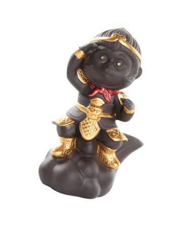 FUNOMOCYA Monkey Tea Pet Monkey Craft Monkey Ornaments Monkey Desktop Ornament Crafts Accessories Ceramics As Shown 7.5*4.5cm