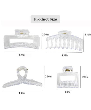 CHAOBANG 4 pcs Transparent Hair Clips - Strong Hold Interlocking Clips for Thick/Fine/Thin Hair - Women's Large and Small Hair Clips - Buy Online on GoSupps.com