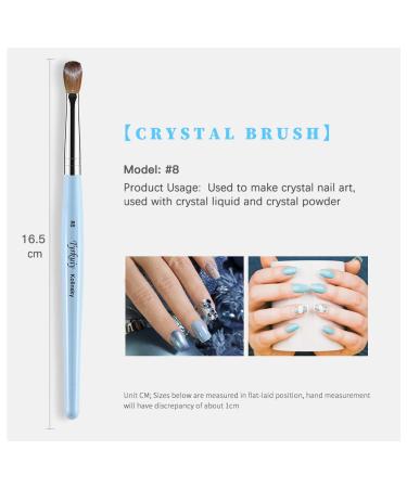 Golden Maple 100% Pure Kolinsky Hair Size 8 Oval Acrylic Nail Brush Set - Blue Wood Handle, Professional Manicure Tool for DIY Salon - Buy Online on GoSupps.com
