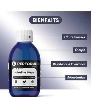Blue Spirulina 12000mg/l Competitions & Performance Ultra Concentrated Phycocyanin 20 doses Pleasant taste 100% Natural Made In France Performe - Buy Online on GoSupps.com