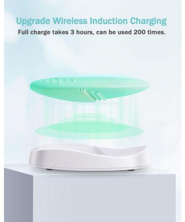 EZBASICS Silicone Facial Cleansing Brush - Waterproof Sonic Vibrating Face Brush for Deep Cleansing & Exfoliating - Mint Green - Buy Online on GoSupps.com