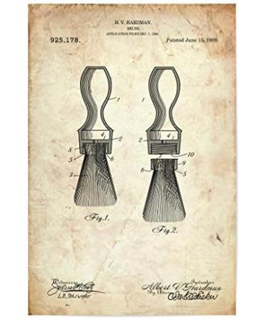 ArtboxONE 75x50 cm Fashion Shaving Brush Patent Poster - Antique Barber Decor - Buy Online on GoSupps.com