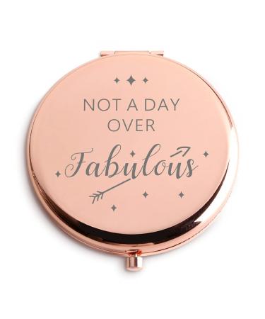 Java Wood Birthday Gifts for Women Rose Gold Compact Makeup Mirror  Not a Day Over Fabulous for Women Gifts for Her Aunt Mother Girlfriend or Colleague Funny Gifts