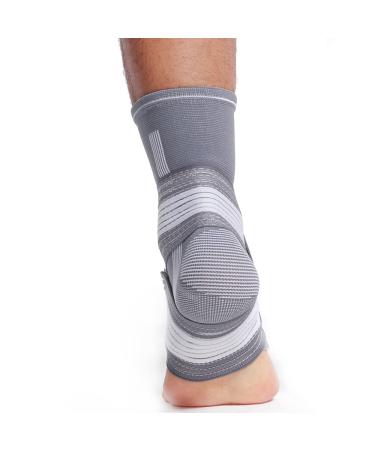 Neotech Care Ankle Brace Support - Elastic & Breathable Fabric - Adjustable Compression Strap - Grey - Size L - Buy Online on GoSupps.com