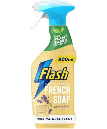 Flash Traditional Collection Multi-Purpose Cleaning Spray with Natural French Soap & Lavender Scent 2 Bottles + 2 x Cleaning Cloth + Gift for You: Organza Small Bag - Buy Online on GoSupps.com