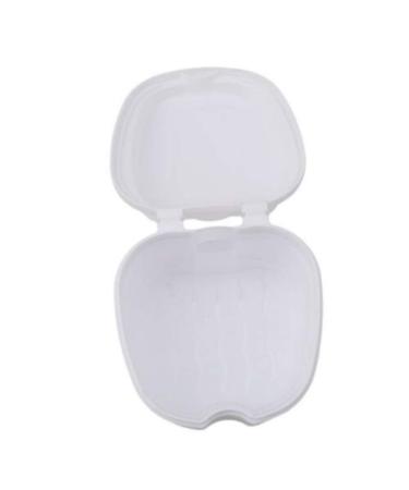 FGJFJ Denture Case Plastic False Teeth Bath Box Holder Orthodontic Mouth Guard Storage Container Holder White