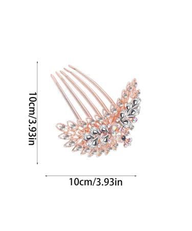 Peacock Hair Combs - 2 PCS Pearl Rhinestone Hairpins for Bridal Wedding - Crystal Hair Accessories in Silver & Mixed Colors - Buy Online on GoSupps.com