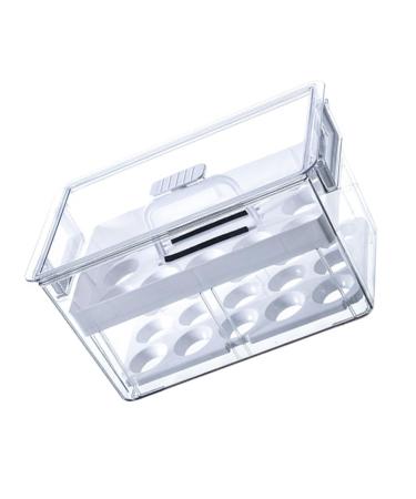 COLLBATH Kitchen Egg Holder 1pc Egg Storage Box Fridge Plastic Egg Cartons Refrigerator Egg Holder Double Layer Tray re-usable