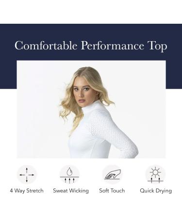 LeMieux Olivia Ladies Long Sleeve Show Shirt - Navy Blue 38 | International Shipping Available - Buy Online on GoSupps.com