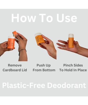Vico Natural Plastic Free Deodorant Stick | Coconut & Vanilla | Vegan Cruelty Free Unisex | 2.65 Oz - Effective Odor Protection - Buy Online on GoSupps.com