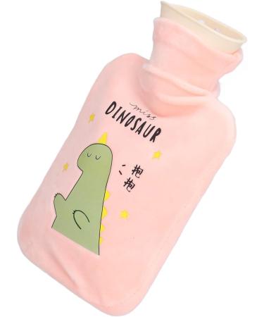 Spiral Hot Water Bottle 500ml - Cartoon Dinosaur Leak-Proof Heating Pad for Sore Muscles (Pink) - International Shipping - Buy Online on GoSupps.com